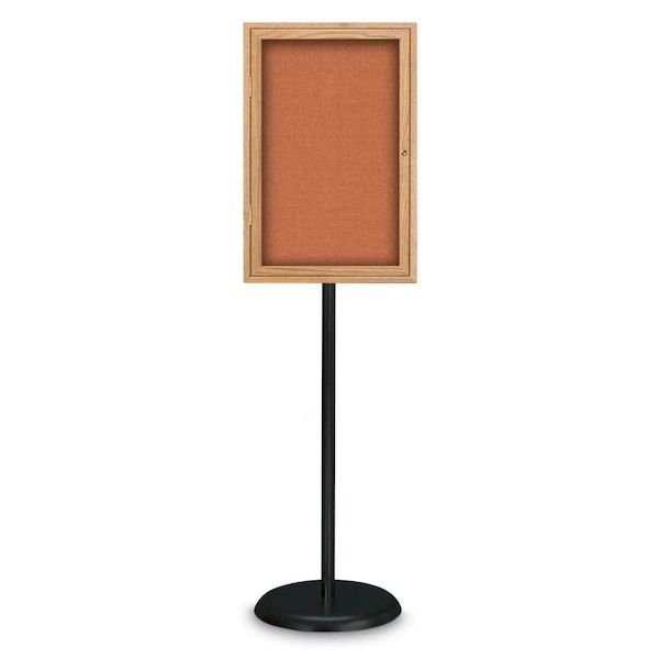 Corkboard, Double Door, Radius Frame, 60x36", Black/Cobalt